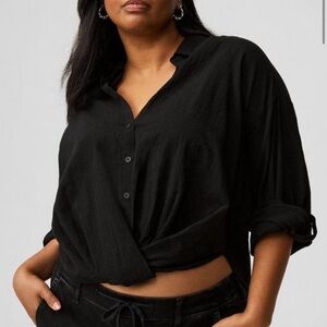 Torrid Black Button-Up Top size 4